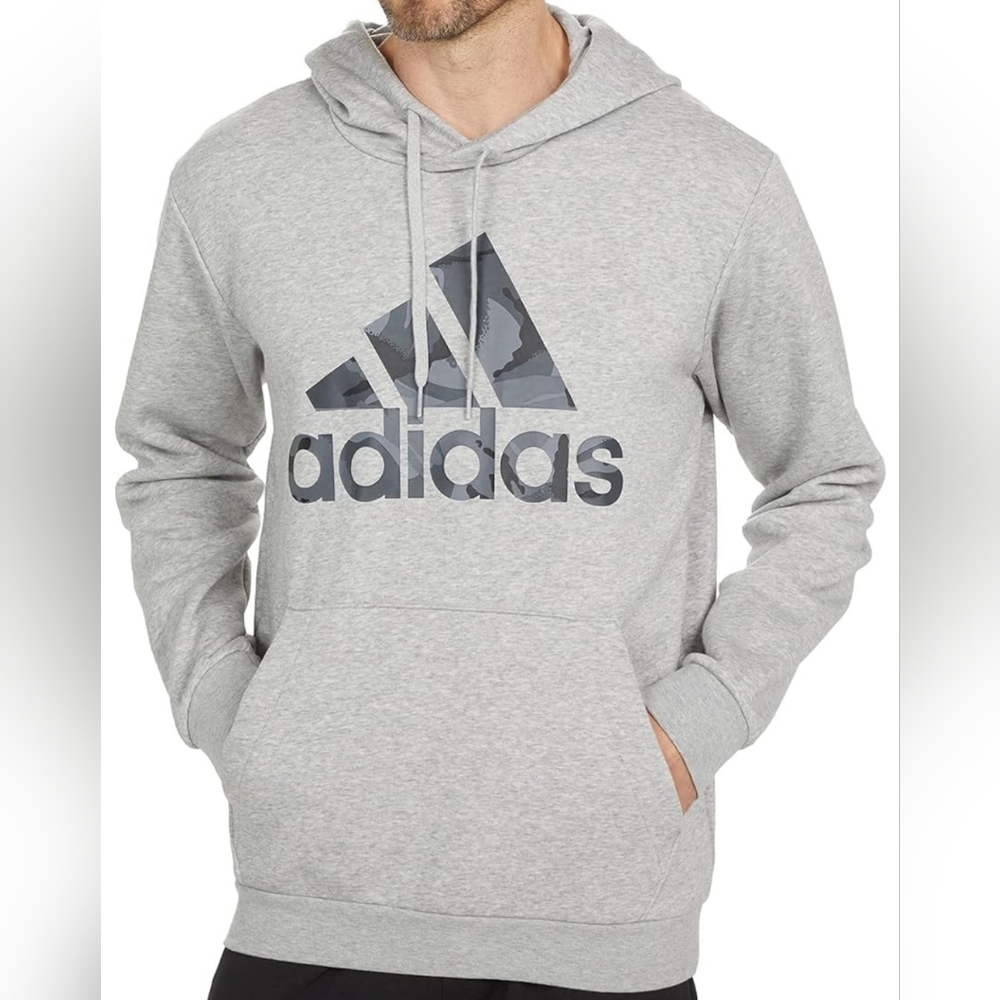 Adidas NWT Men's Gray And Camo Print Hoodie, Small
